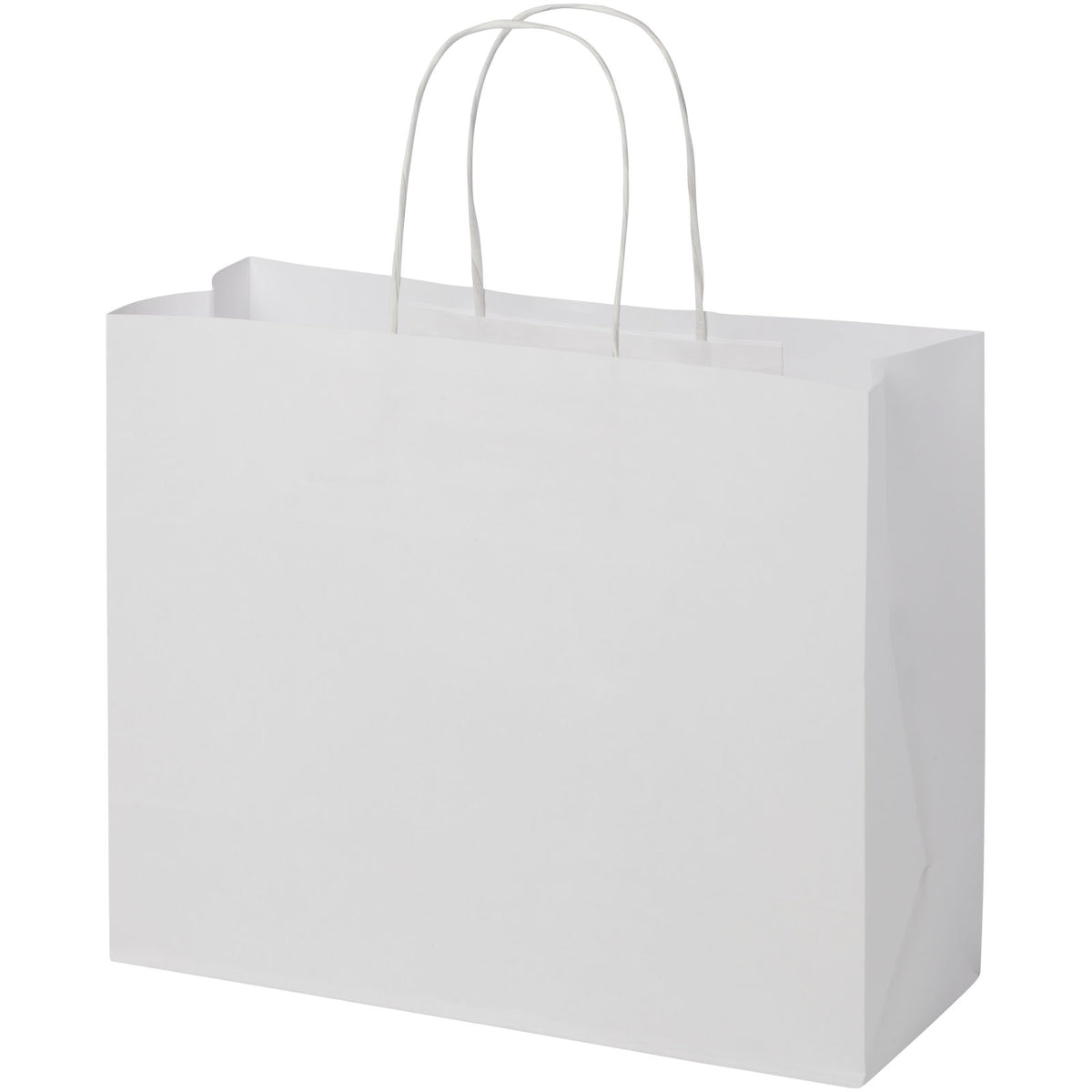 Kraftpapiertasche 120 g/m² mit gedrehten Griffen, 31 × 12 × 25 cm – Weiss