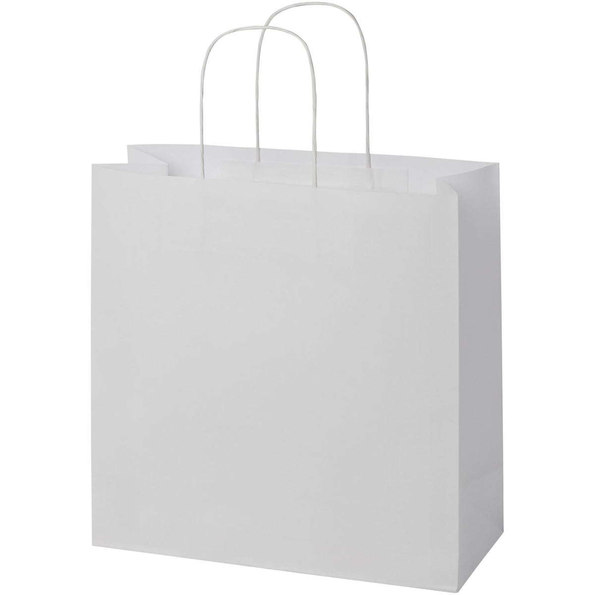 Kraftpapiertasche 120 g/m² mit gedrehten Griffen, 31 × 12 × 31 cm – Weiss