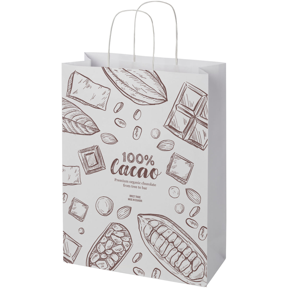 Kraftpapiertasche 120 g/m² mit gedrehten Griffen, 31 × 12 × 41 cm