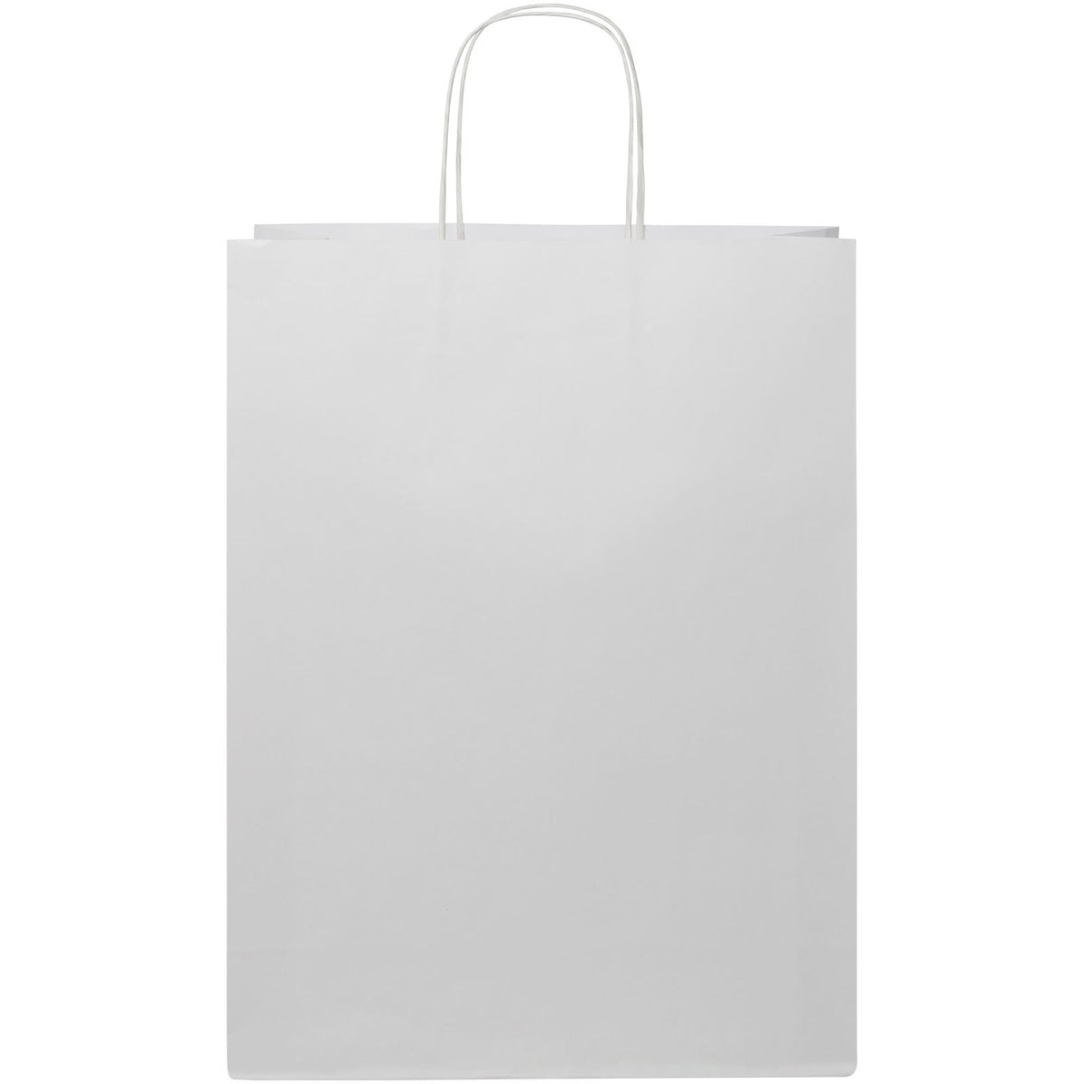 Kraftpapiertasche 120 g/m² mit gedrehten Griffen, 31 × 12 × 41 cm – Weiss