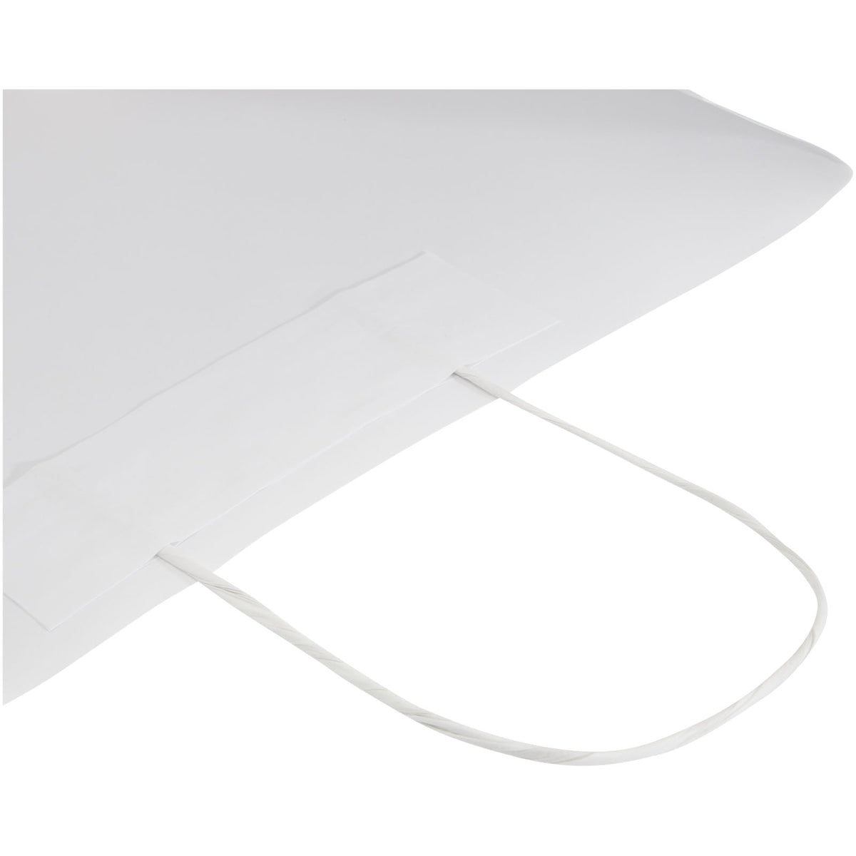Kraftpapiertasche 120 g/m² mit gedrehten Griffen, 31 × 12 × 41 cm – Weiss
