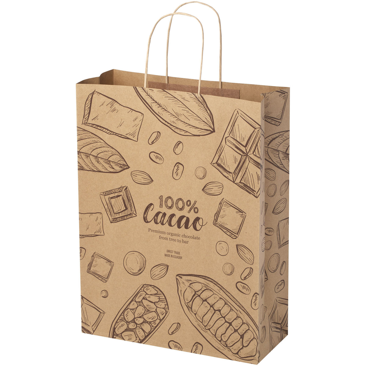 Kraftpapiertasche 120 g/m² mit gedrehten Griffen, 31 × 12 × 41 cm – Kraftpapier