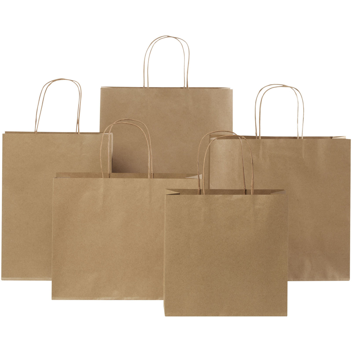 Kraftpapiertasche 120 g/m² mit gedrehten Griffen, 31 × 12 × 41 cm – Kraftpapier