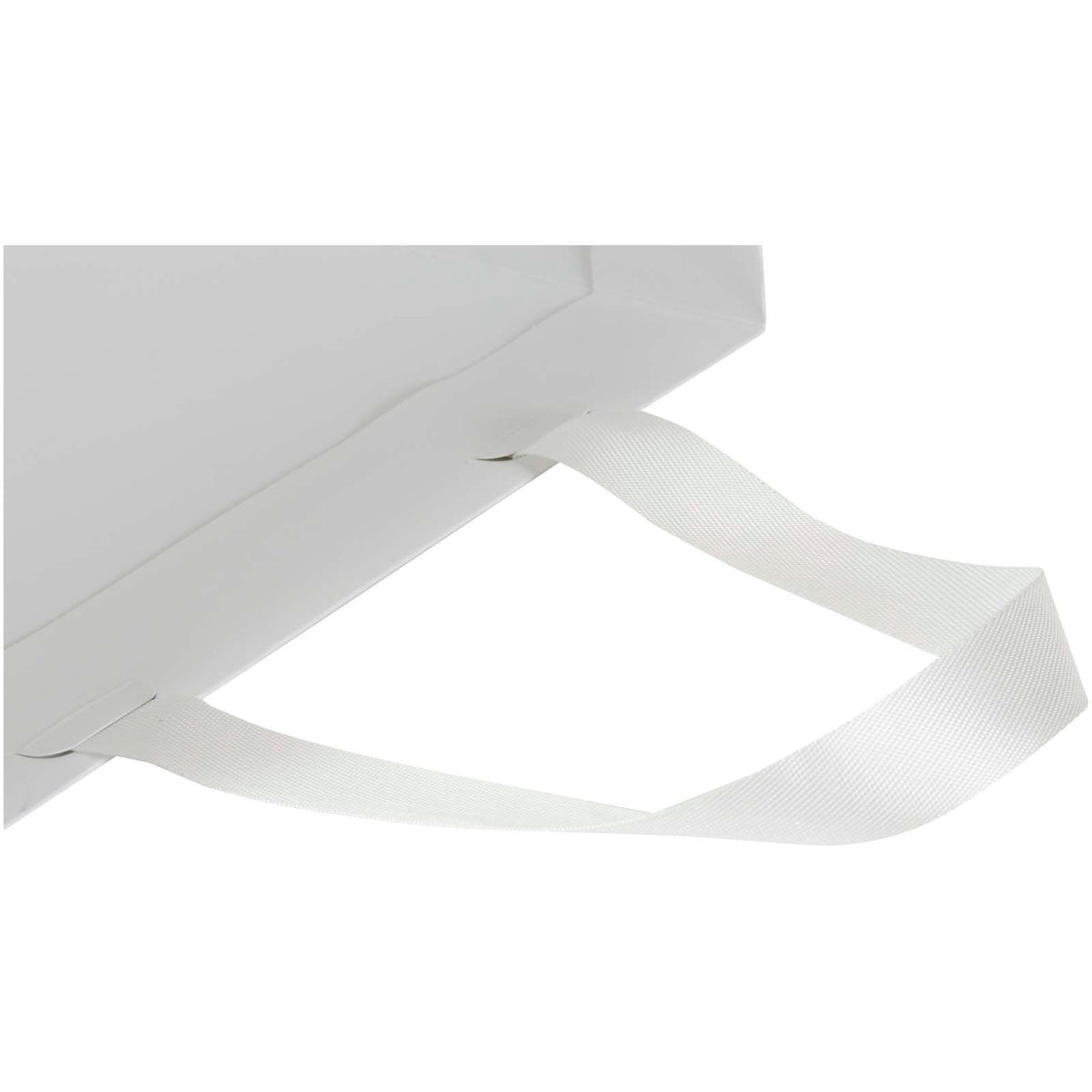 Smartfold Papiertüte, 210 g/m², mit Bandgriffen und Glanzlaminierung, 24 x 10 x 24 cm – Weiss