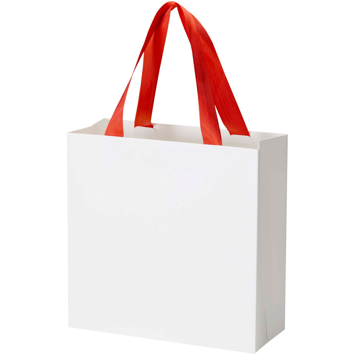 Smartfold Papiertüte, 210 g/m², mit Bandgriffen und Glanzlaminierung, 24 x 10 x 24 cm – Rot