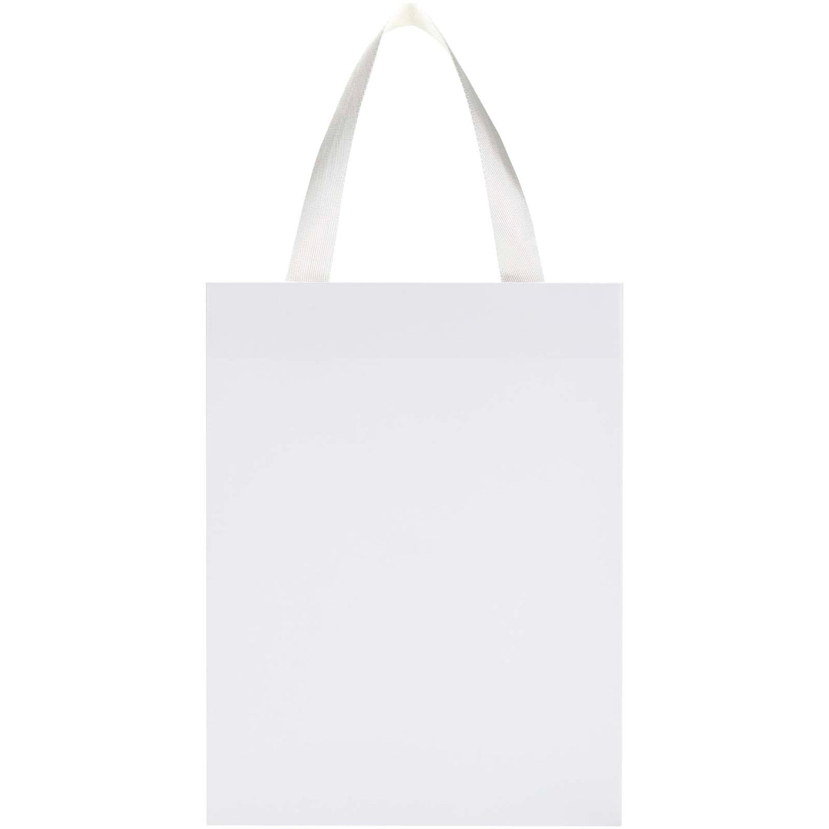 Smartfold Papiertüte, 210 g/m², mit Bandgriffen und Glanzlaminierung, 24 x 10 x 32 cm – Weiss