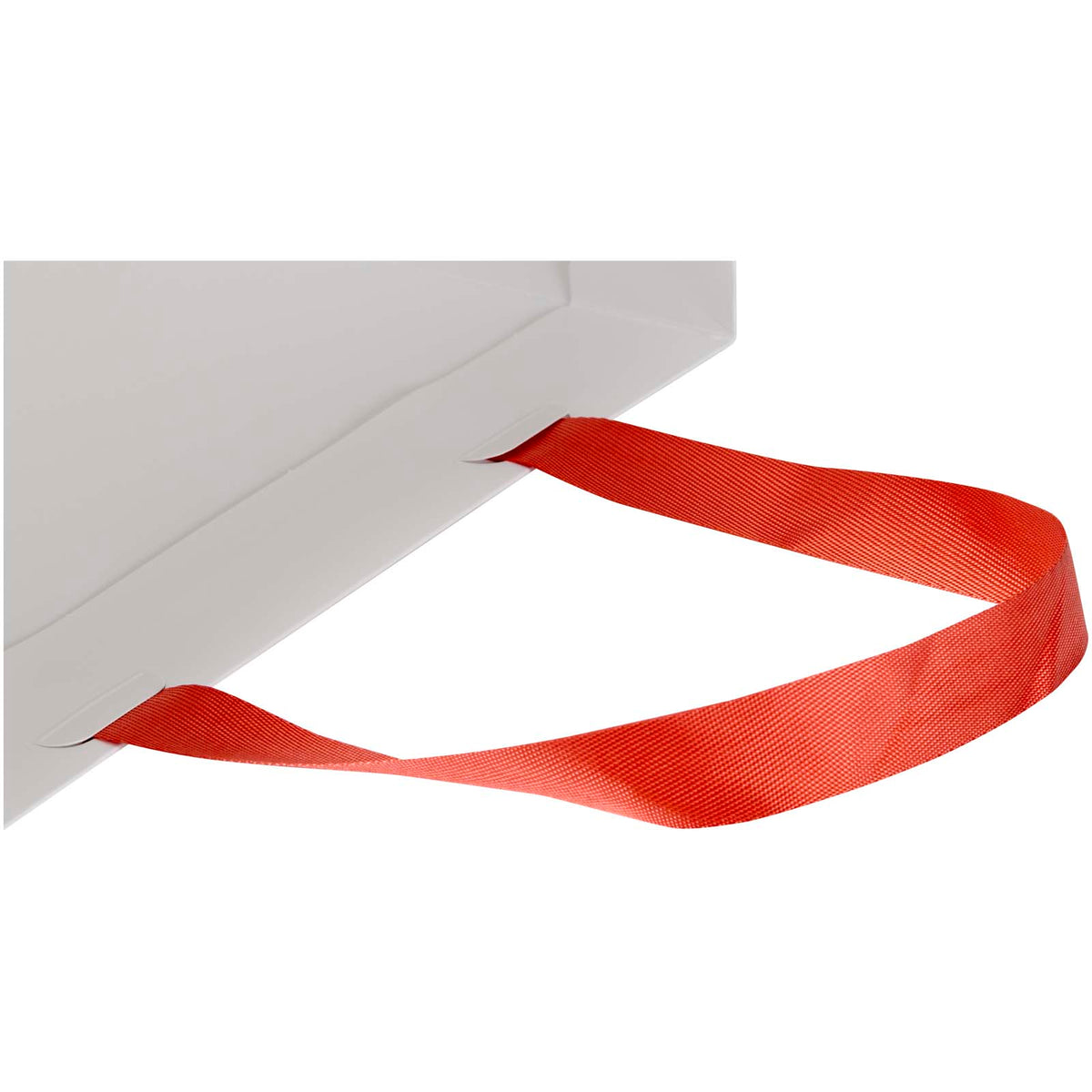 Smartfold Papiertüte, 210 g/m², mit Bandgriffen und Glanzlaminierung, 24 x 10 x 32 cm – Rot