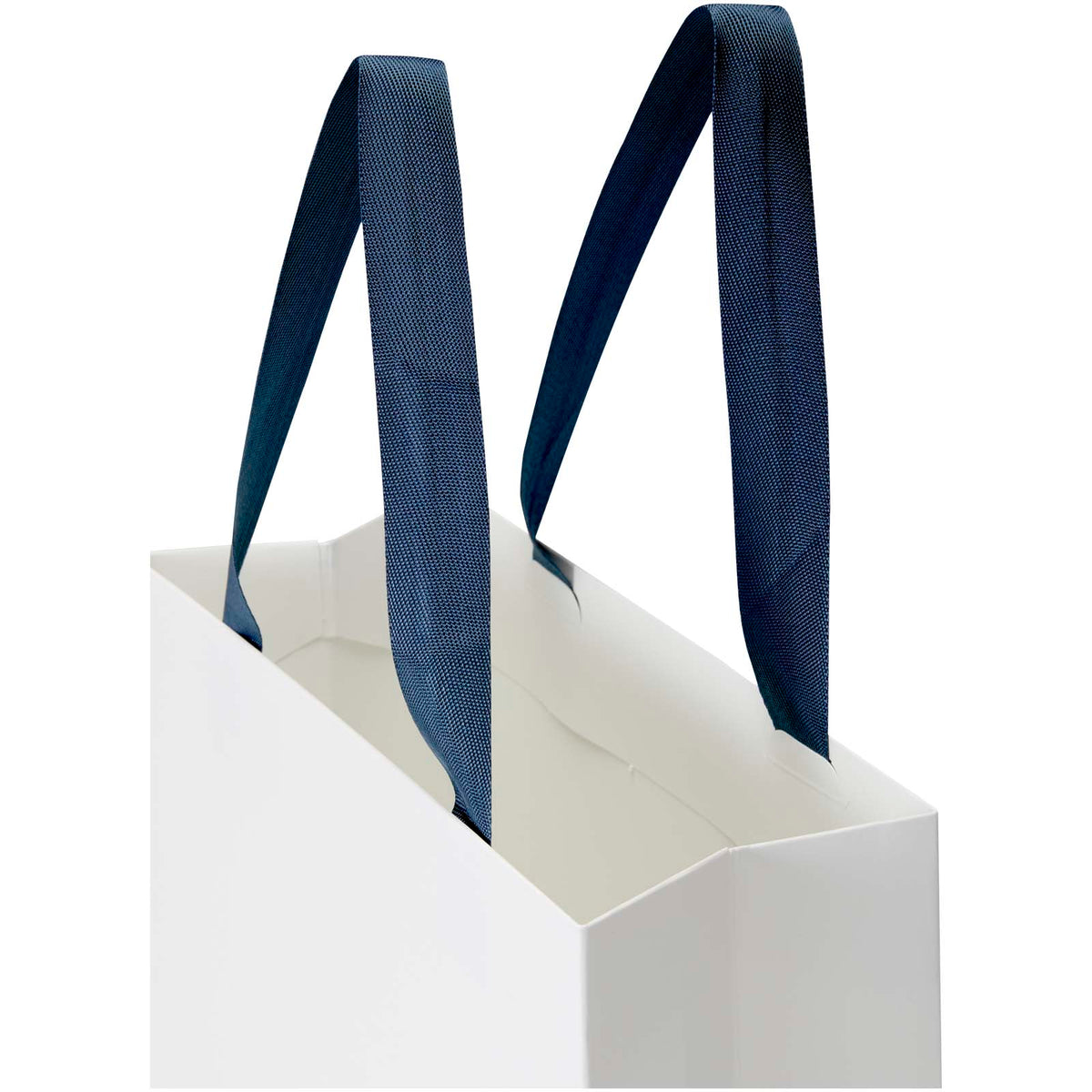 Smartfold Papiertüte, 210 g/m², mit Bandgriffen und Glanzlaminierung, 24 x 10 x 32 cm – Blau