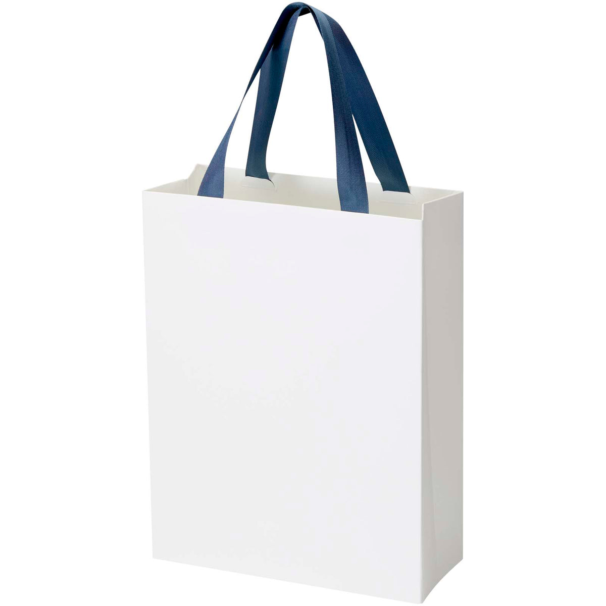 Smartfold Papiertüte, 210 g/m², mit Bandgriffen und Glanzlaminierung, 24 x 10 x 32 cm – Blau