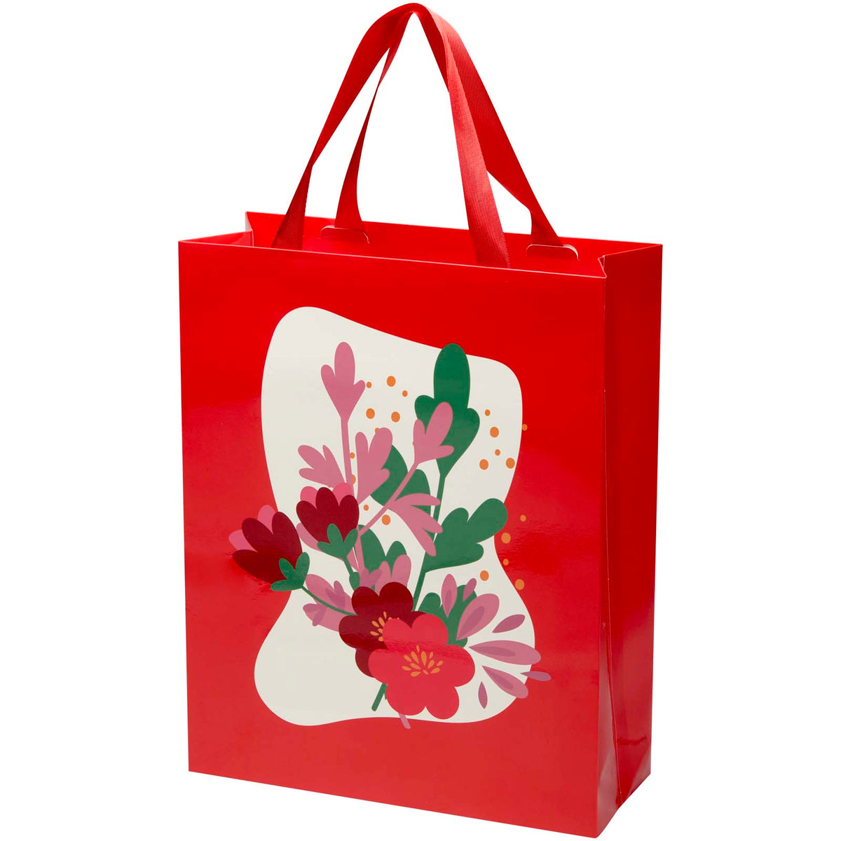 Smartfold Papiertüte, 210 g/m², mit Bandgriffen und Glanzlaminierung, 31 x 12 x 39 cm – Rot