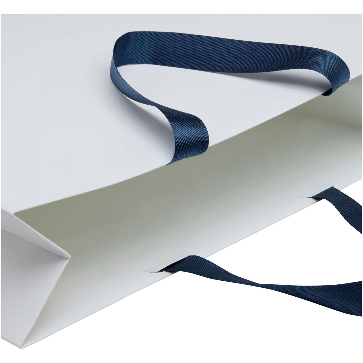Smartfold Papiertüte, 210 g/m², mit Bandgriffen und Glanzlaminierung, 42 x 12 x 35 cm – Blau