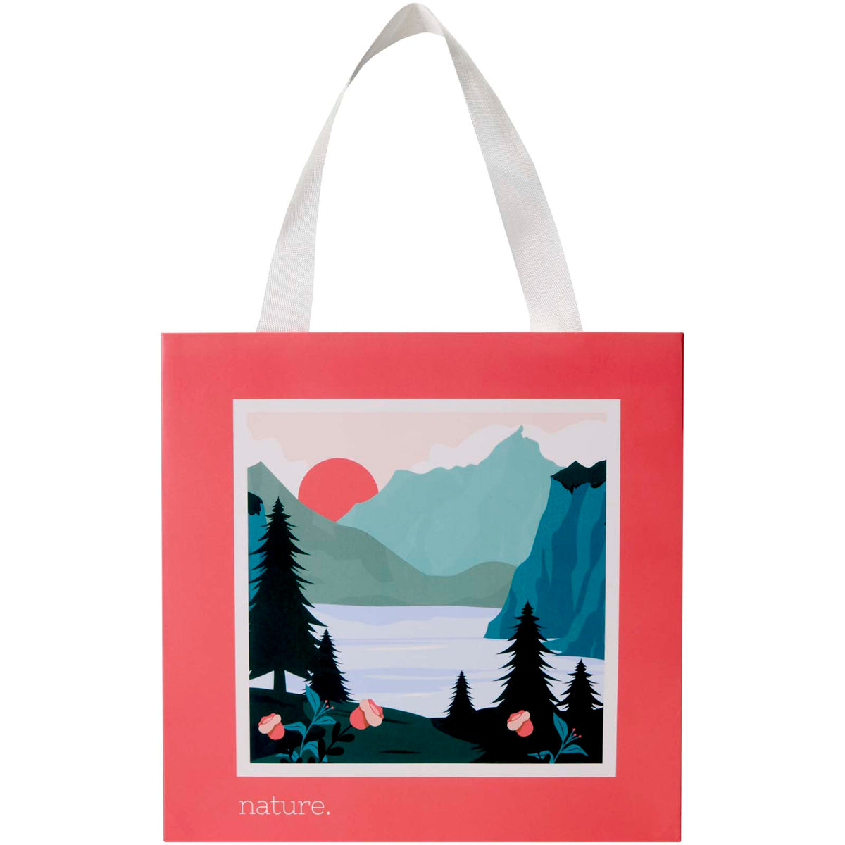 Smartfold Papiertüte, 210 g/m², mit Bandgriffen und matter Laminierung, 24 x 10 x 24 cm – Weiss