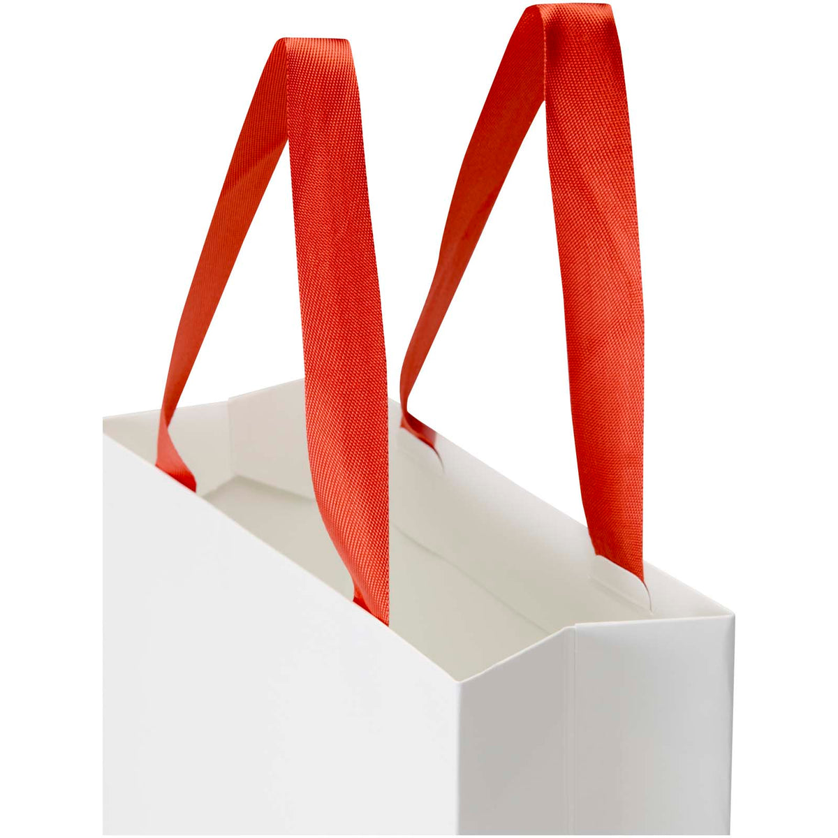 Smartfold Papiertüte, 210 g/m², mit Bandgriffen und matter Laminierung, 24 x 10 x 24 cm – Rot