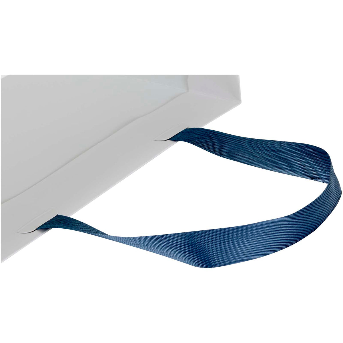 Smartfold Papiertüte, 210 g/m², mit Bandgriffen und matter Laminierung, 24 x 10 x 32 cm – Blau