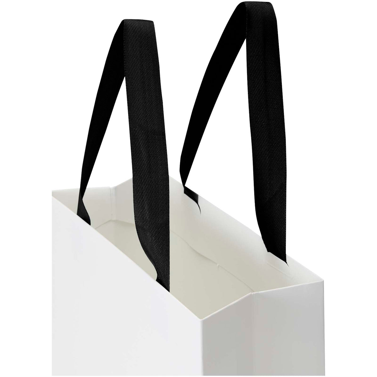 Smartfold Papiertüte, 210 g/m², mit Bandgriffen und matter Laminierung, 24 x 10 x 32 cm – Schwarz