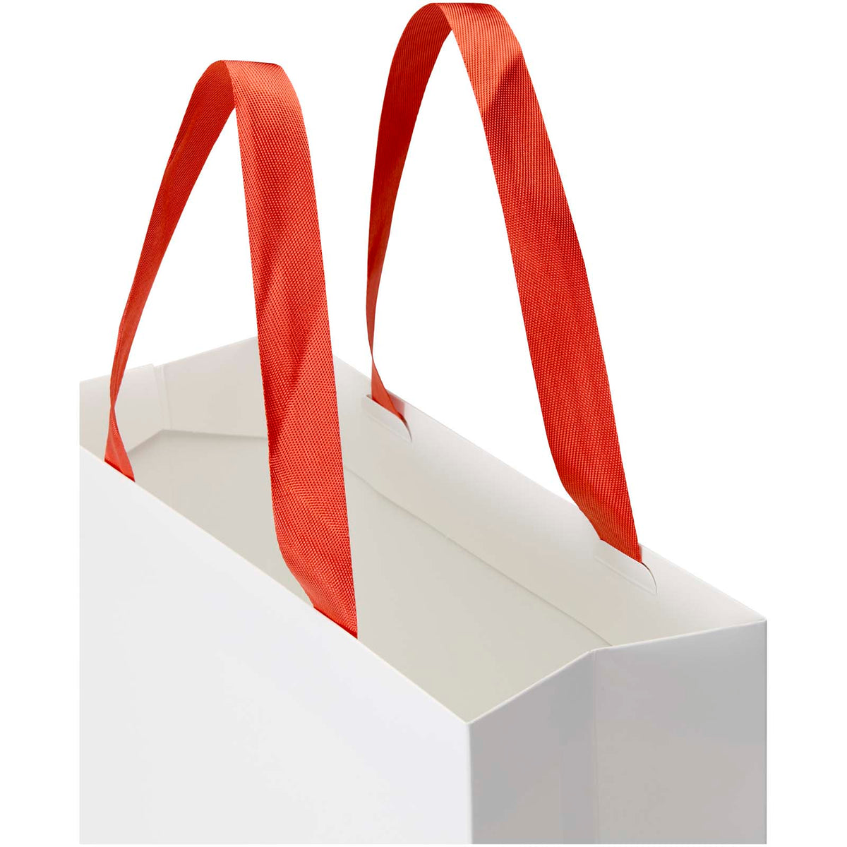 Smartfold Papiertüte, 210 g/m², mit Bandgriffen und matter Laminierung, 31 x 12 x 31 cm – Rot