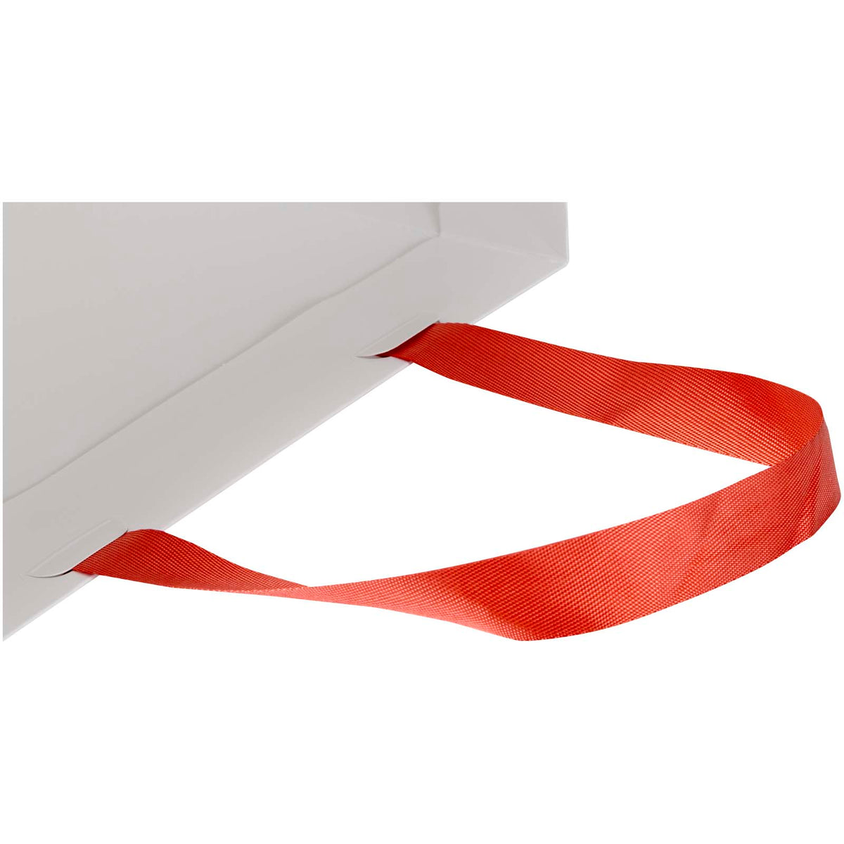 Smartfold Papiertüte, 210 g/m², mit Bandgriffen und matter Laminierung, 31 x 12 x 31 cm – Rot