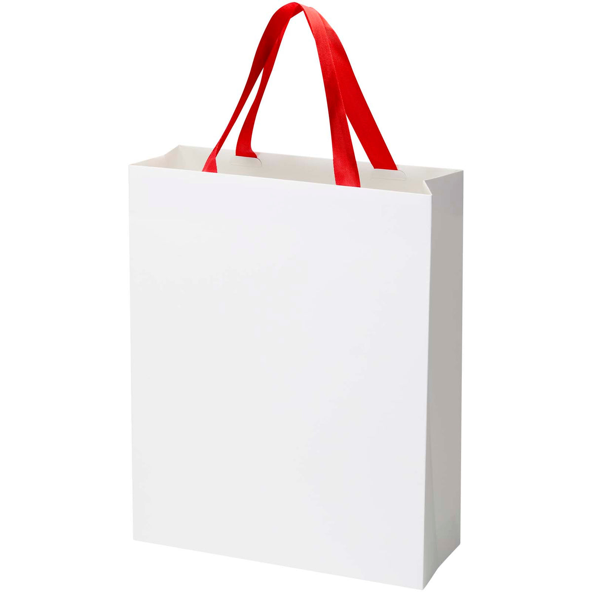 Smartfold Papiertüte, 210 g/m², mit Bandgriffen und matter Laminierung, 31 x 12 x 39 cm – Rot