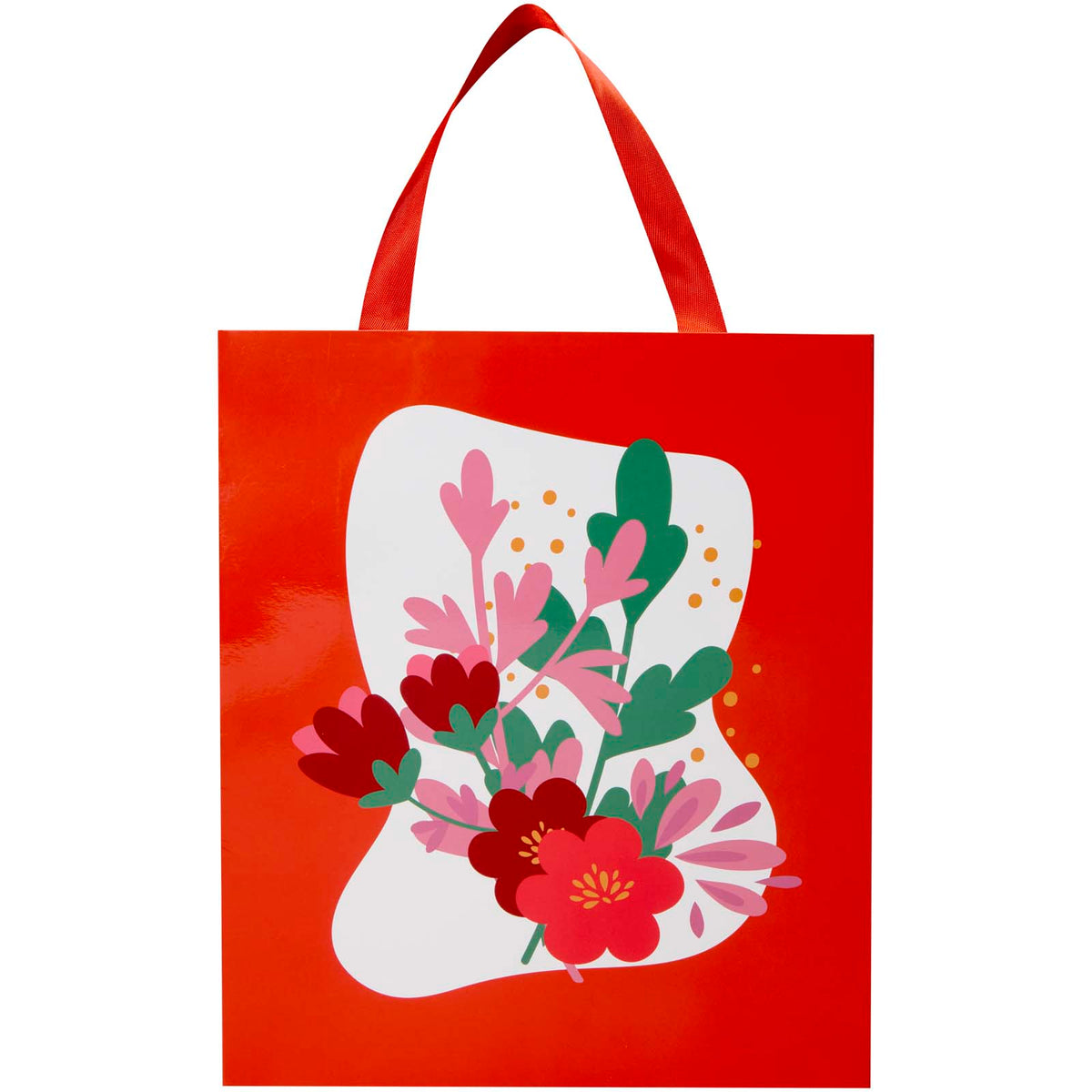 Smartfold Papiertüte, 210 g/m², mit Bandgriffen und matter Laminierung, 31 x 12 x 39 cm – Rot
