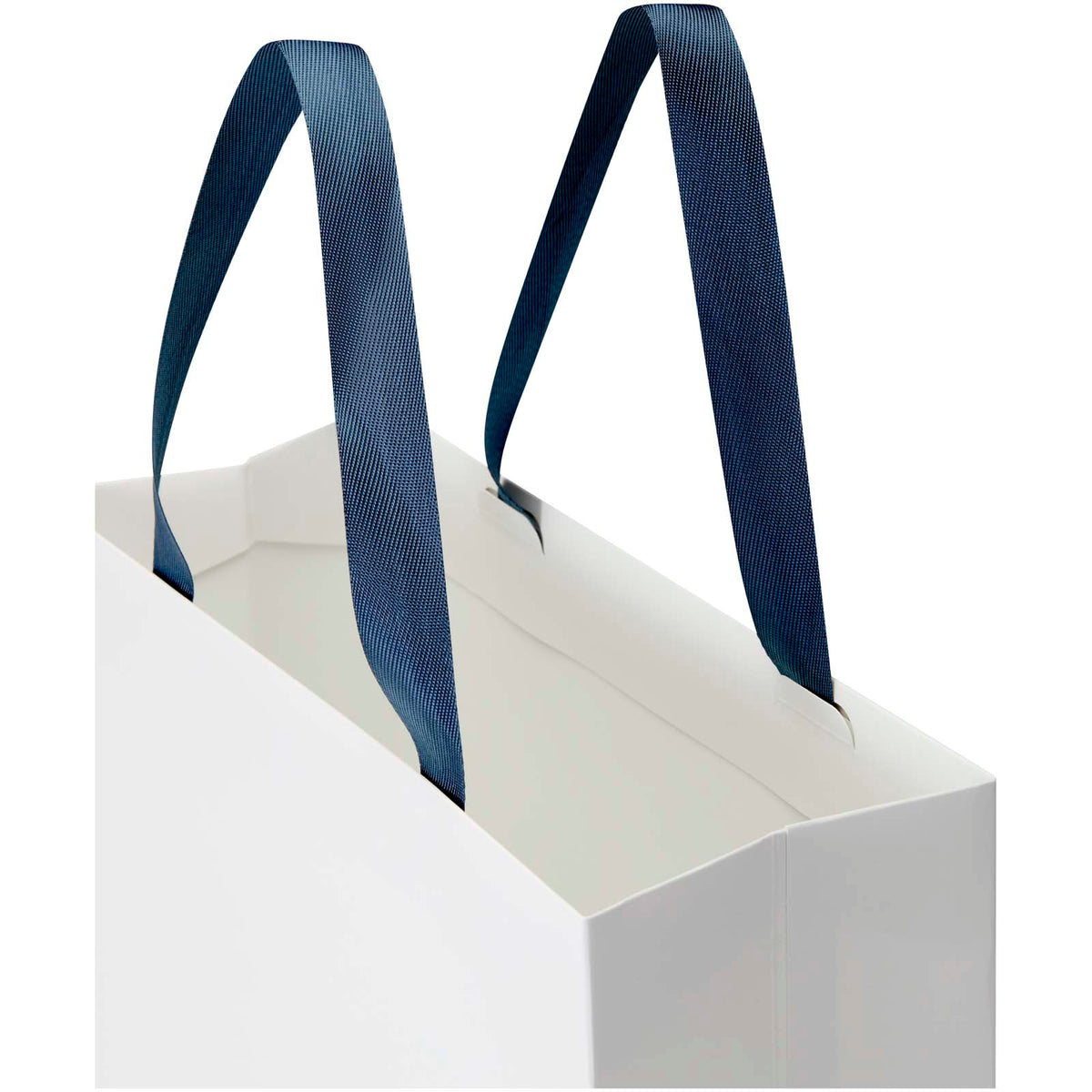 Smartfold Papiertüte, 210 g/m², mit Bandgriffen und matter Laminierung, 31 x 12 x 39 cm – Blau