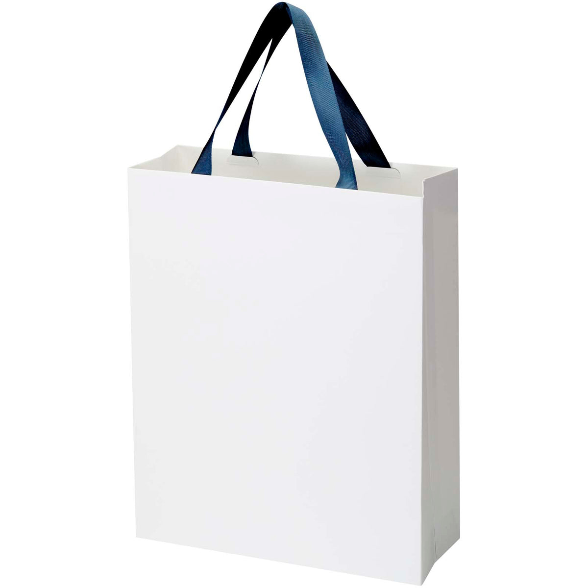 Smartfold Papiertüte, 210 g/m², mit Bandgriffen und matter Laminierung, 31 x 12 x 39 cm – Blau