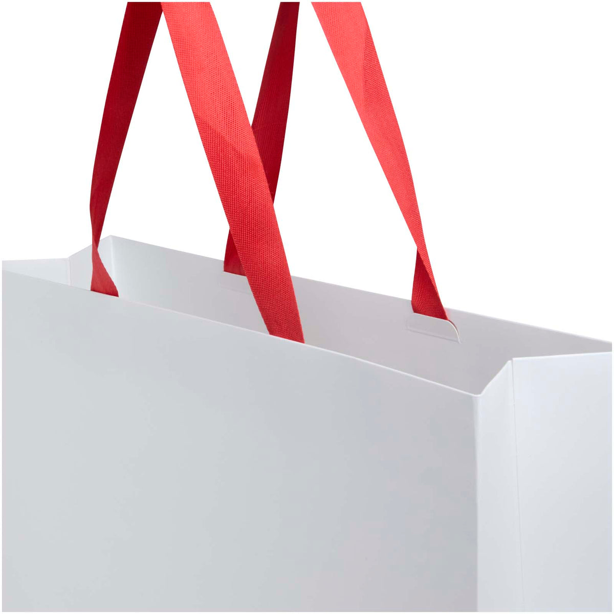 Smartfold Papiertüte, 210 g/m², mit Bandgriffen und matter Laminierung, 42 x 12 x 35 cm – Rot