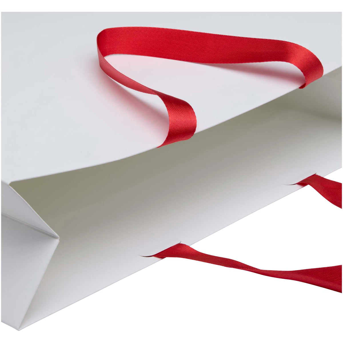 Smartfold Papiertüte, 210 g/m², mit Bandgriffen und matter Laminierung, 42 x 12 x 35 cm – Rot