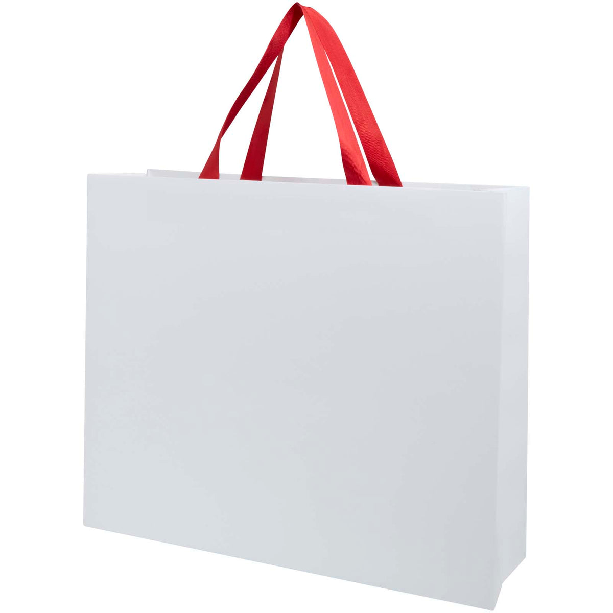 Smartfold Papiertüte, 210 g/m², mit Bandgriffen und matter Laminierung, 42 x 12 x 35 cm – Rot