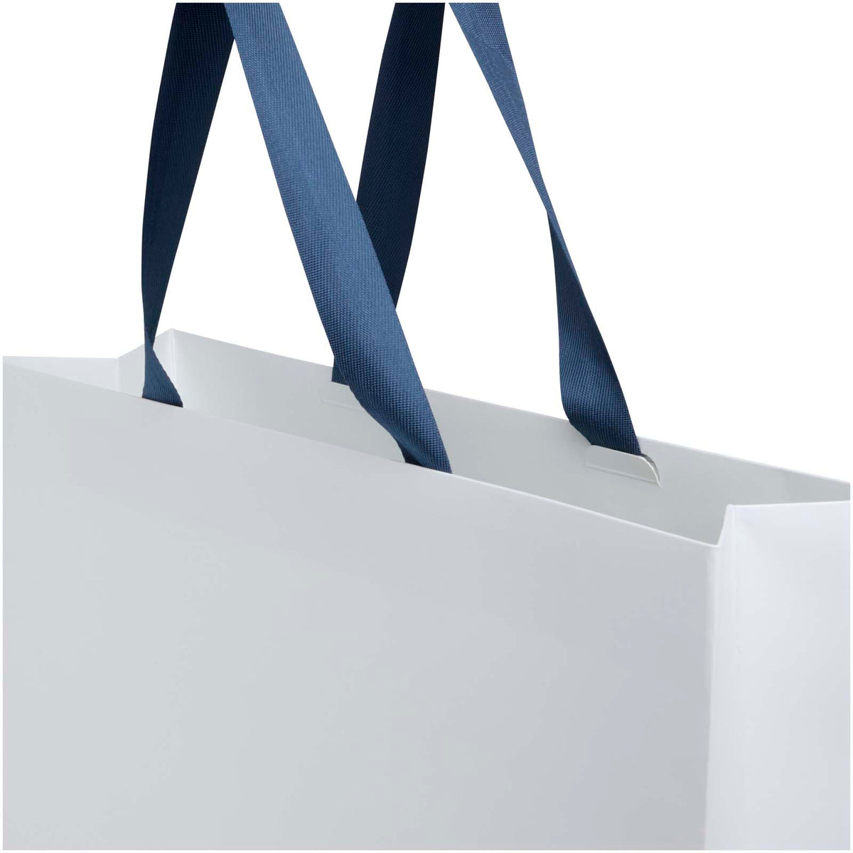 Smartfold Papiertüte, 210 g/m², mit Bandgriffen und matter Laminierung, 42 x 12 x 35 cm – Blau