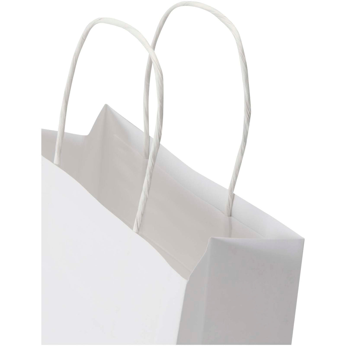 Kraft Papiertüte aus 120 g/m² Kraftpapier mit gedrehten Tragegriffen, 18 x 9 x 23 cm – Weiss
