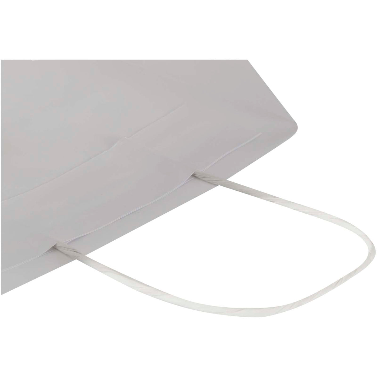 Kraft Papiertüte aus 120 g/m² Kraftpapier mit gedrehten Tragegriffen, 18 x 9 x 23 cm – Weiss