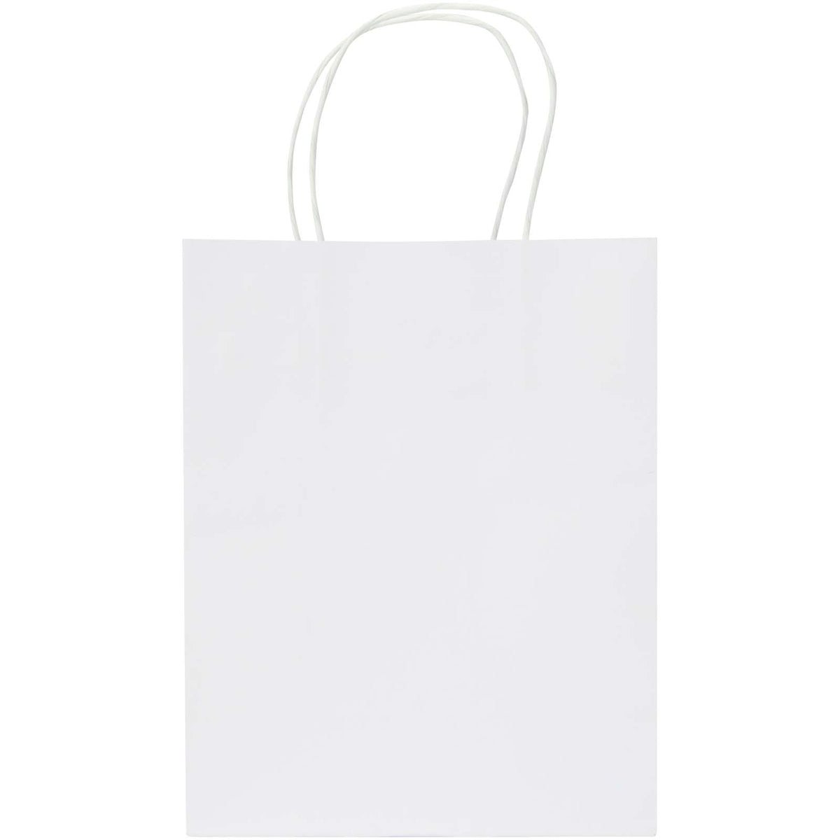 Kraft Papiertüte aus 120 g/m² Kraftpapier mit gedrehten Tragegriffen, 18 x 9 x 23 cm – Weiss