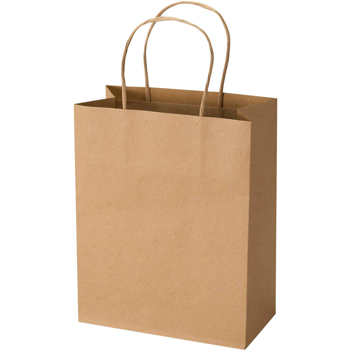 Kraft Papiertüte aus 120 g/m² Kraftpapier mit gedrehten Tragegriffen, 18 x 9 x 23 cm – Kraftpapier