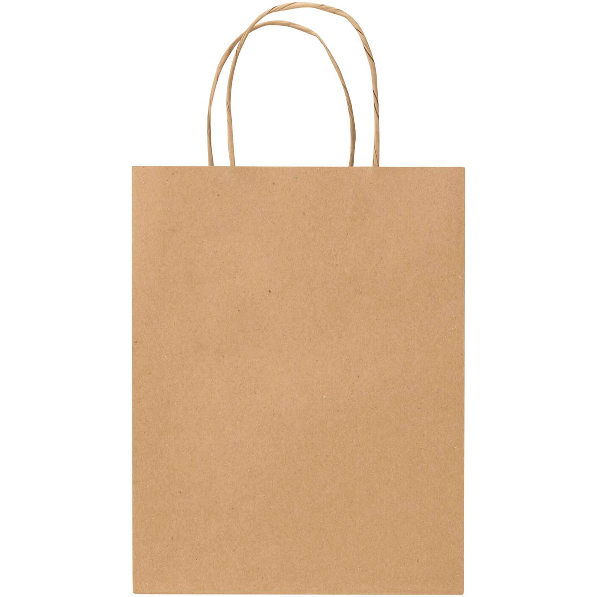 Kraft Papiertüte aus 120 g/m² Kraftpapier mit gedrehten Tragegriffen, 18 x 9 x 23 cm – Kraftpapier