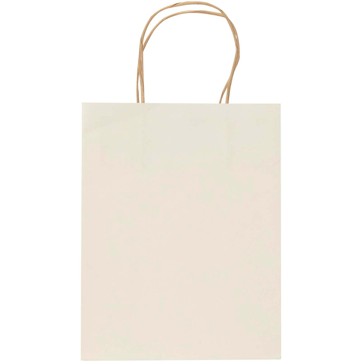 Landwirtschaftliche Altpapiertasche, 150 g/m², mit gedrehten Tragegriffen, 18 x 9 x 23 cm – Offwhite