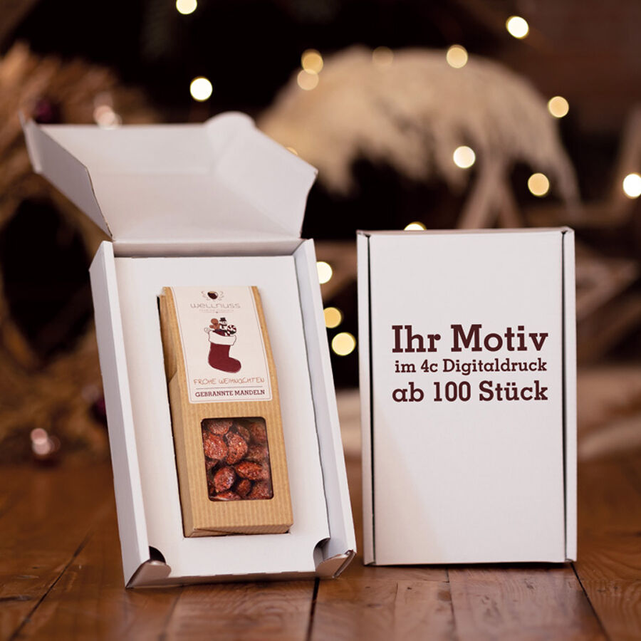 1er Faltschachtel individuell bedruckt im Weihnachtsstil