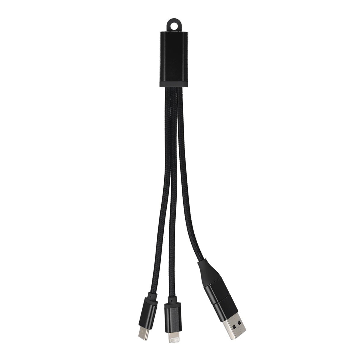 2 in 1 Ladekabel USB A/C zu USB C & Lightning Aluminium