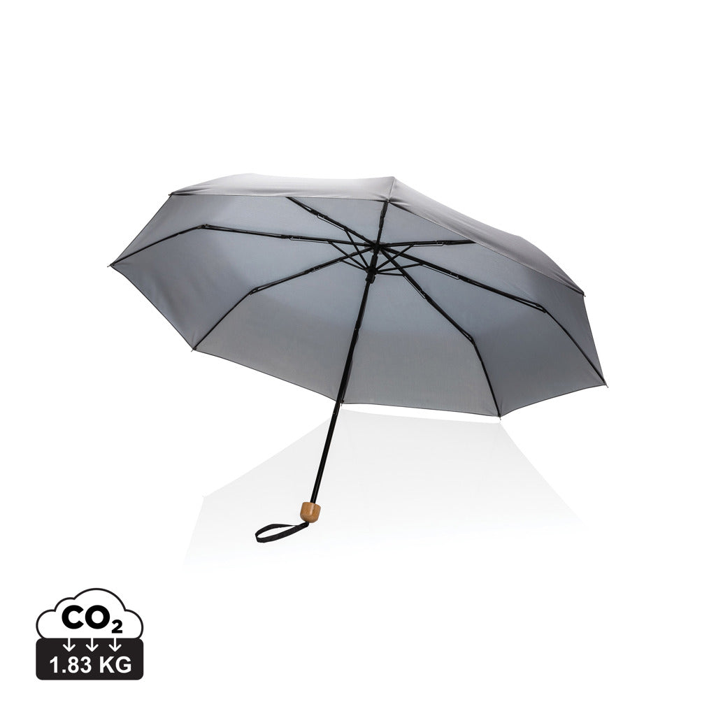 20.5" Impact AWARE™ RPET 190T Pongee Bambus Mini-Schirm – anthrazit
