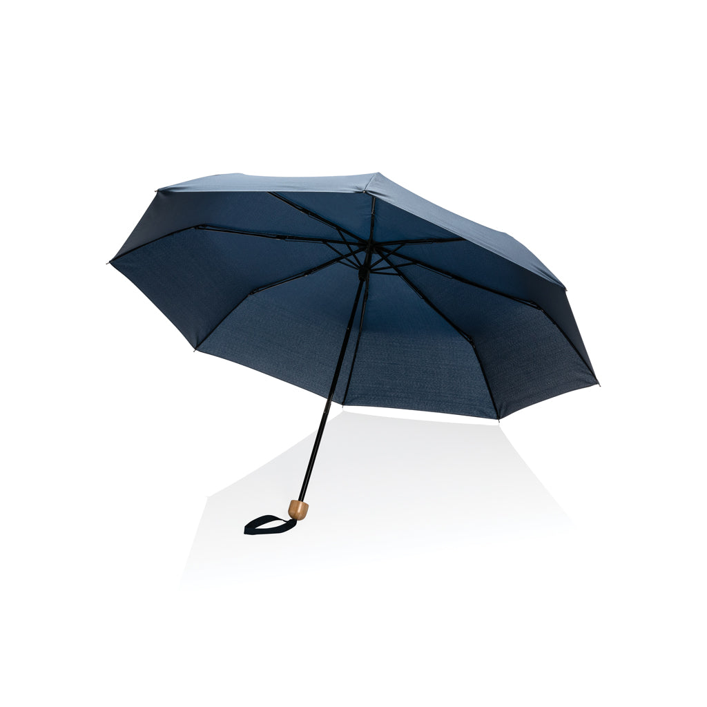 20.5" Impact AWARE™ RPET 190T Pongee Bambus Mini-Schirm – navy blau