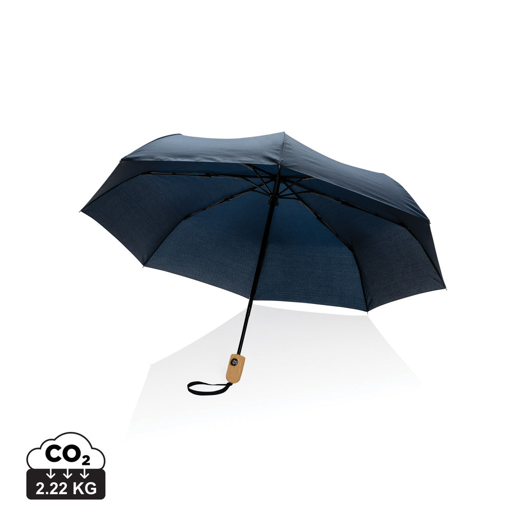 21" Impact AWARE™ RPET 190T Bambus-Schirm autom. open/close – navy blau