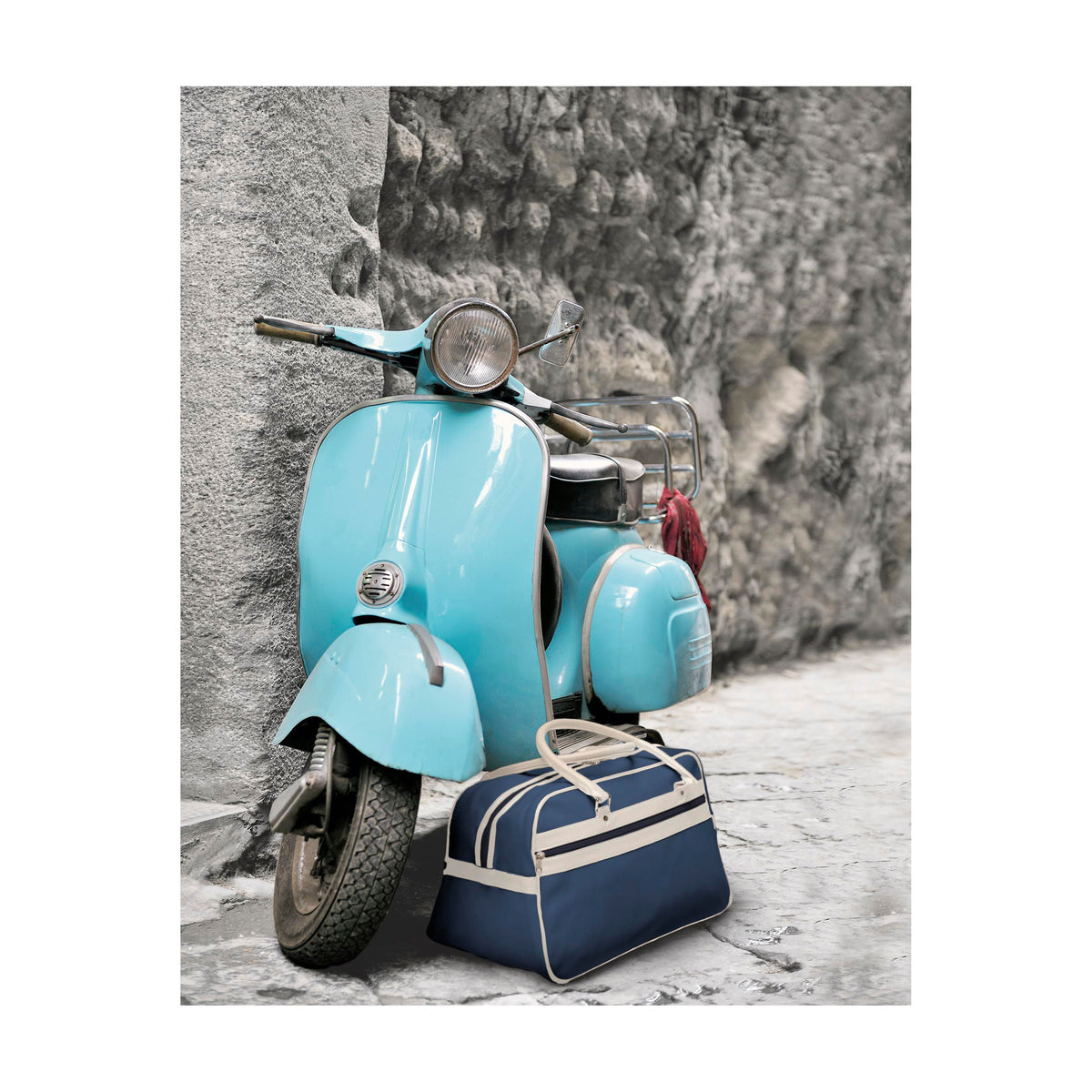 Blau/beige