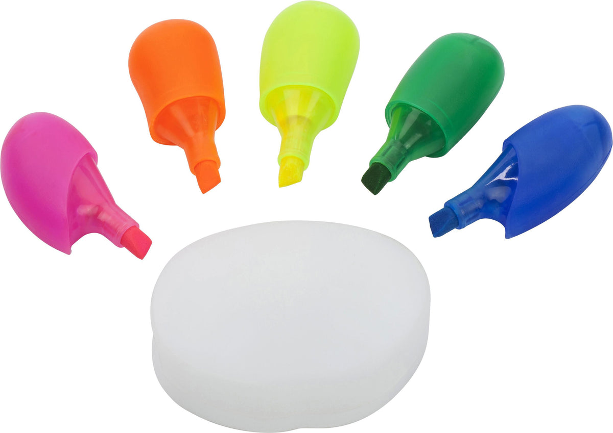 Textmarker Sierra, 5 Farben, Handform