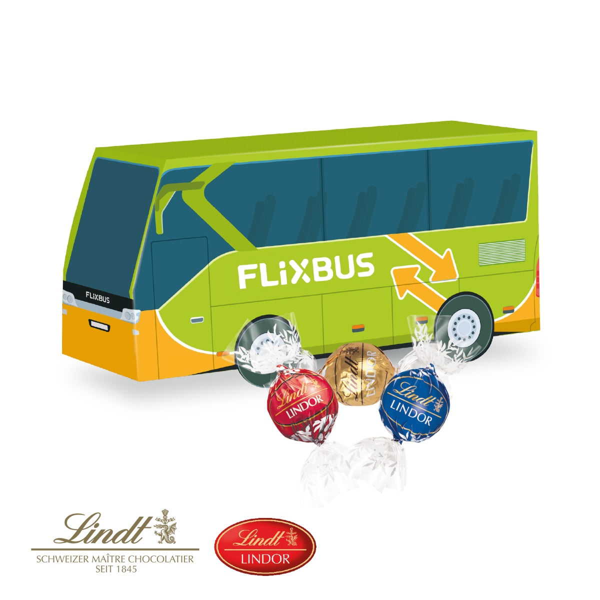 Werbebus aus Karton, vollflächig bedruckt mit Platz für dein Logo