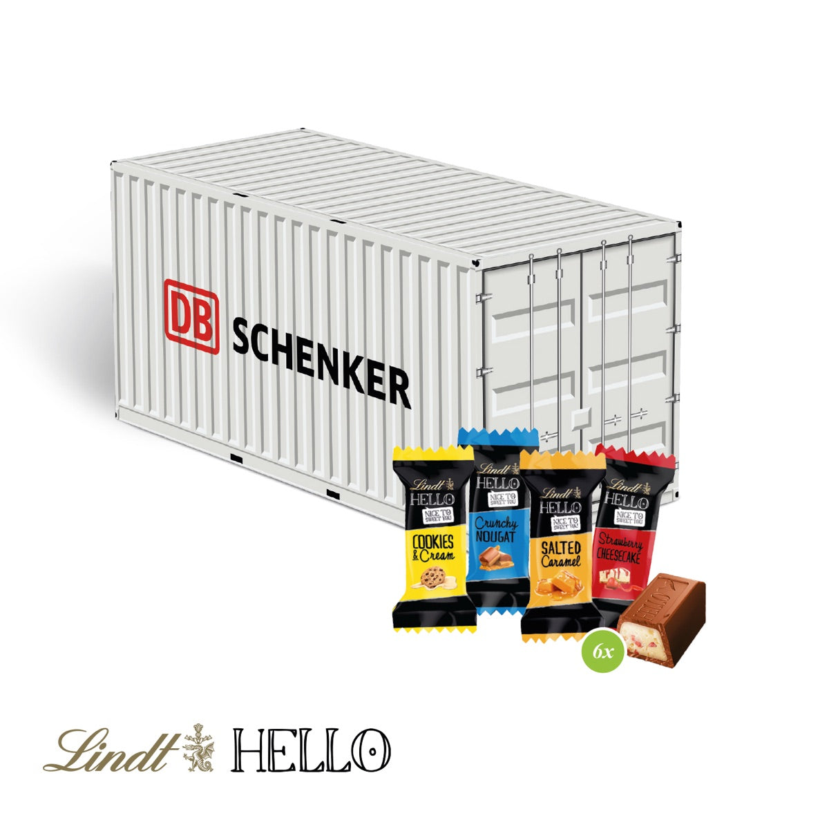 Container aus Karton mit großer Längsseite als Werbefläche für dein Logo