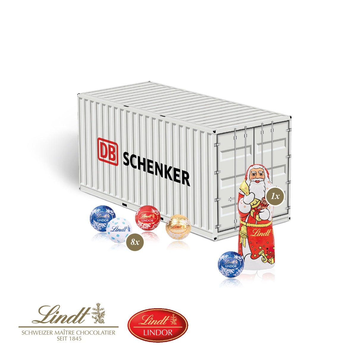 Bedruckter Präsentcontainer aus Karton als Weihnachtsgeschenk