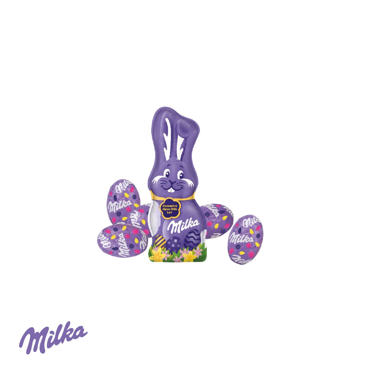 Präsent Transporter mit Milka Alpenmilch Eiern und Osterhase