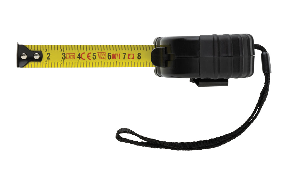 3m/16mm Maßband aus RCS recyceltem Kunststoff – schwarz