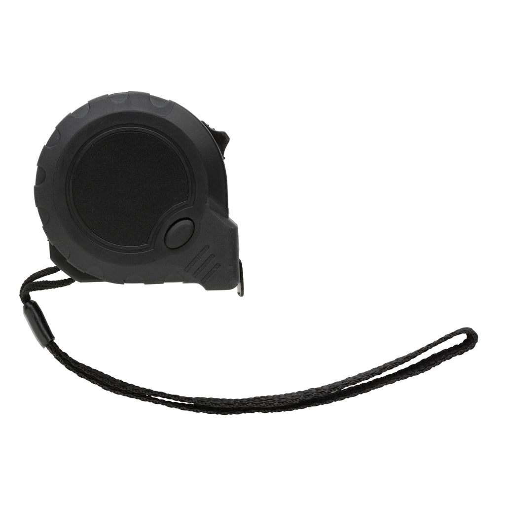 3m/16mm Maßband mit Stop-Taste aus RCS recycelt. Kunststoff – schwarz