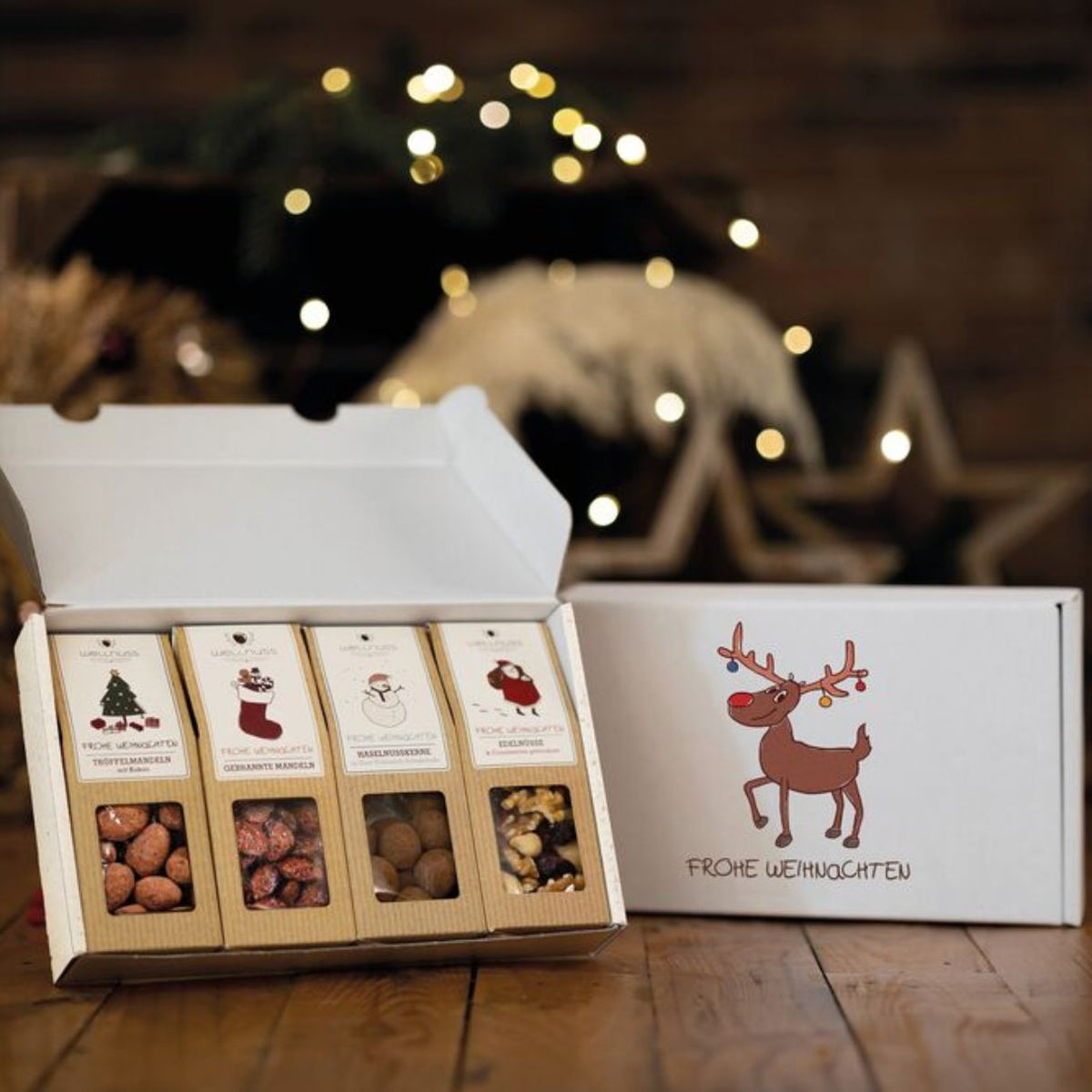 4er Nuss Snacks im Weihnachtsstil 