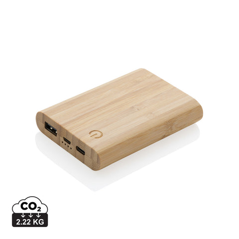 5.000mAh Bambus Powerbank mit Logo